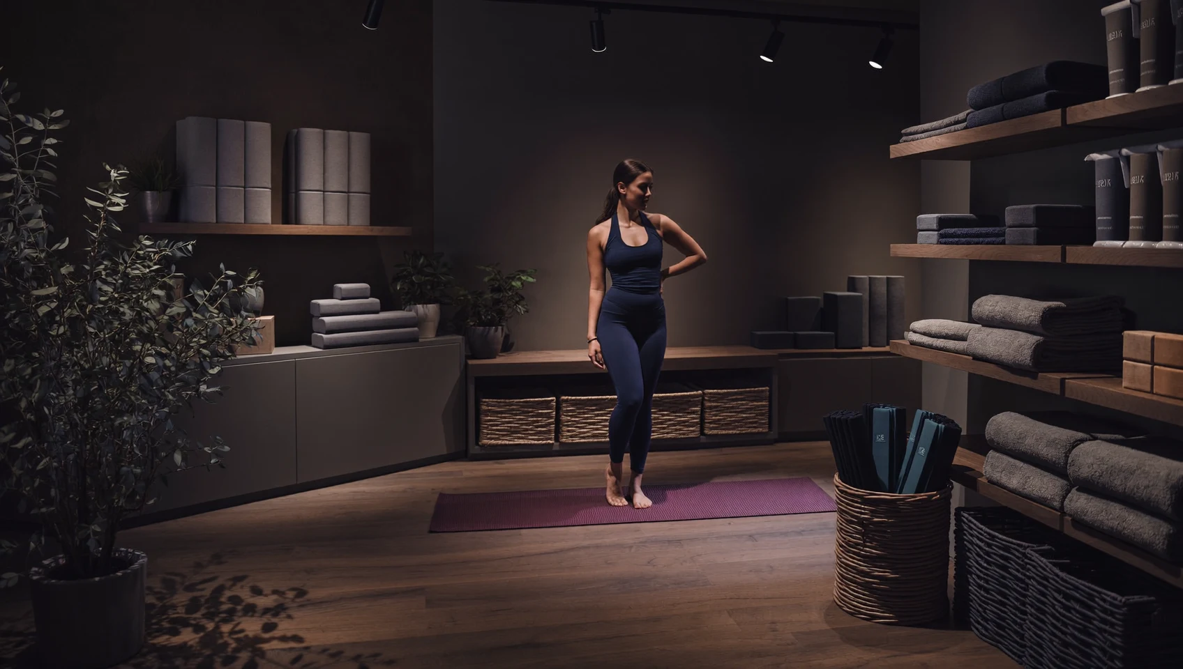 Illustration générée évoquant un espace calme dédié à la pratique du yoga
